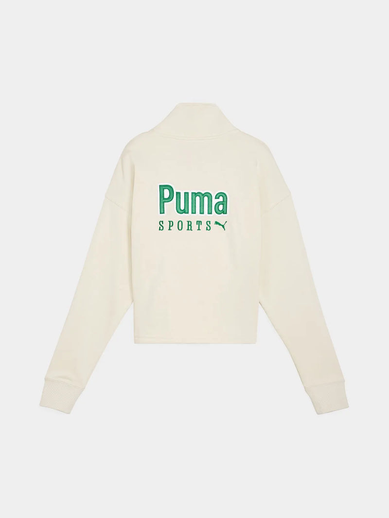 Puma Women’s Team Half Zip-Off White Crew Top