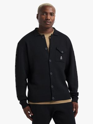 Archive Men's Swirl Knitwear Black Cardigan